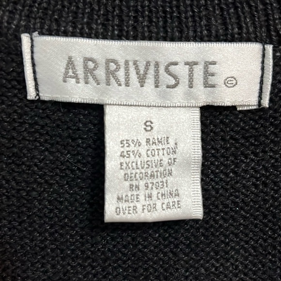 Arriviste cardigan knit vest small black ugly Christmas sweater poinsettias - Picture 9 of 10